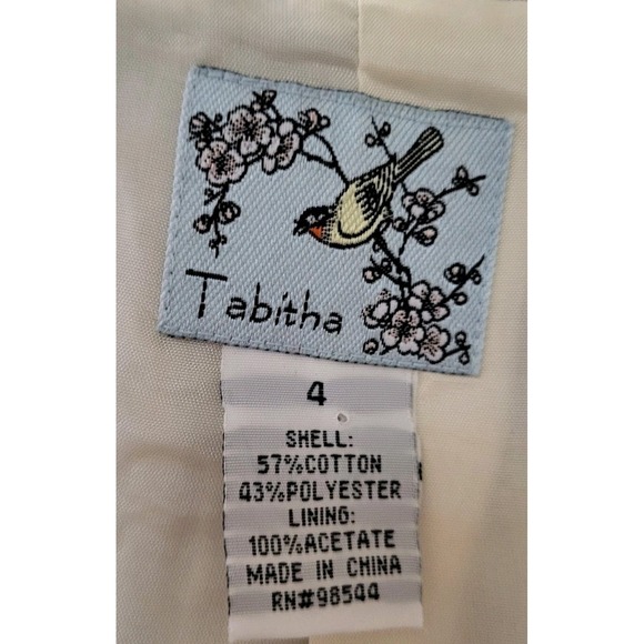 Anthropologie Tabitha Jacquard Cropped Jacket Ivory and Silver Size 4 - Picture 8 of 9